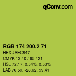 カラーコード: RGB 174 200.2 71 | qconv.com
