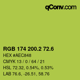 カラーコード: RGB 174 200.2 72.6 | qconv.com