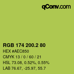 カラーコード: RGB 174 200.2 80 | qconv.com