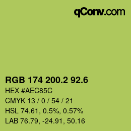 カラーコード: RGB 174 200.2 92.6 | qconv.com