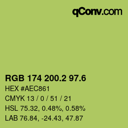カラーコード: RGB 174 200.2 97.6 | qconv.com
