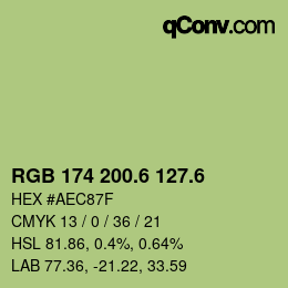 カラーコード: RGB 174 200.6 127.6 | qconv.com