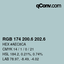 カラーコード: RGB 174 200.6 202.6 | qconv.com