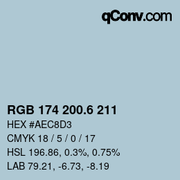カラーコード: RGB 174 200.6 211 | qconv.com