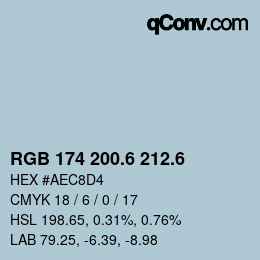 カラーコード: RGB 174 200.6 212.6 | qconv.com