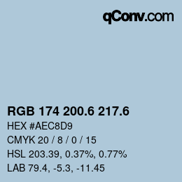 カラーコード: RGB 174 200.6 217.6 | qconv.com