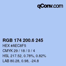 カラーコード: RGB 174 200.6 245 | qconv.com