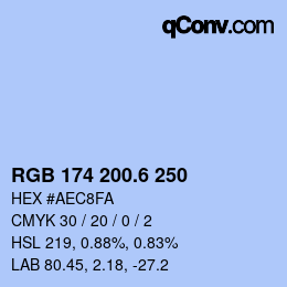 カラーコード: RGB 174 200.6 250 | qconv.com