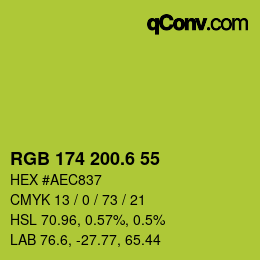 カラーコード: RGB 174 200.6 55 | qconv.com