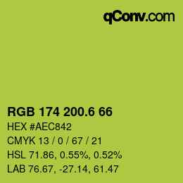 カラーコード: RGB 174 200.6 66 | qconv.com
