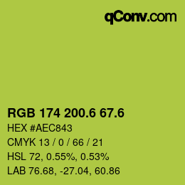 カラーコード: RGB 174 200.6 67.6 | qconv.com
