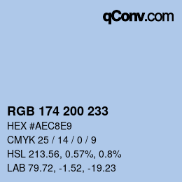 Color code: RGB 174 200 233 | qconv.com