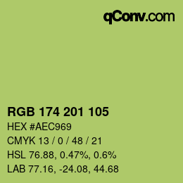 Color code: RGB 174 201 105 | qconv.com