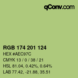 Color code: RGB 174 201 124 | qconv.com