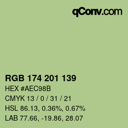Color code: RGB 174 201 139 | qconv.com