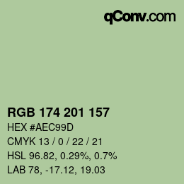Farbcode: RGB 174 201 157 | qconv.com