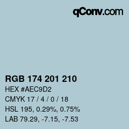 Color code: RGB 174 201 210 | qconv.com