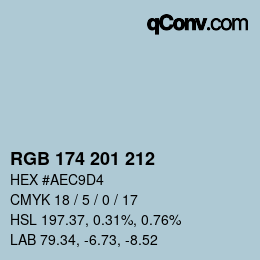 Color code: RGB 174 201 212 | qconv.com