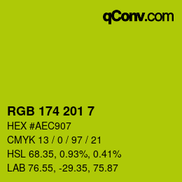 Color code: RGB 174 201 7 | qconv.com