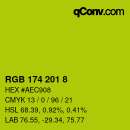 Color code: RGB 174 201 8 | qconv.com