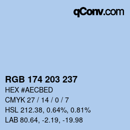 Color code: RGB 174 203 237 | qconv.com