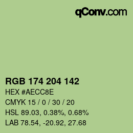 Color code: RGB 174 204 142 | qconv.com