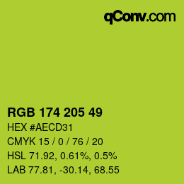 Color code: RGB 174 205 49 | qconv.com