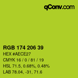 颜色代码: RGB 174 206 39 | qconv.com