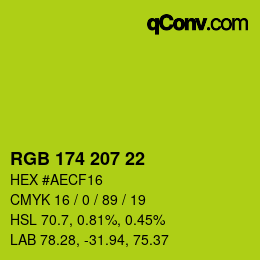 Código de color: RGB 174 207 22 | qconv.com