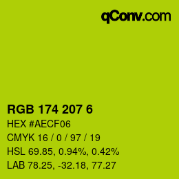 Color code: RGB 174 207 6 | qconv.com
