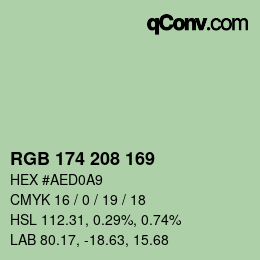 Color code: RGB 174 208 169 | qconv.com