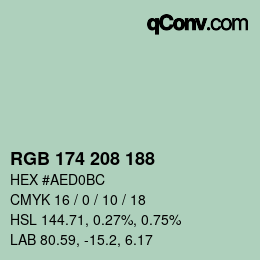 Color code: RGB 174 208 188 | qconv.com