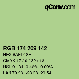 Color code: RGB 174 209 142 | qconv.com