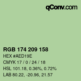颜色代码: RGB 174 209 158 | qconv.com