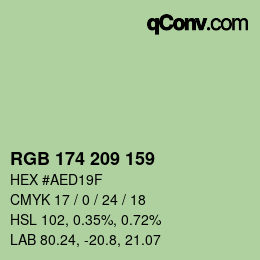 Código de color: RGB 174 209 159 | qconv.com