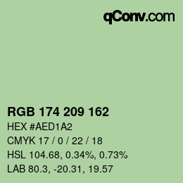 Color code: RGB 174 209 162 | qconv.com