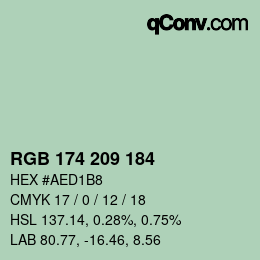 Color code: RGB 174 209 184 | qconv.com