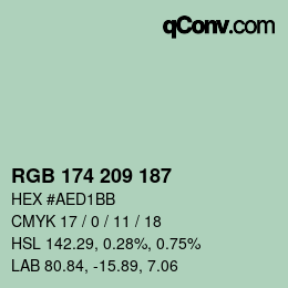 颜色代码: RGB 174 209 187 | qconv.com