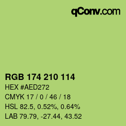 Color code: RGB 174 210 114 | qconv.com