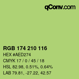 Color code: RGB 174 210 116 | qconv.com