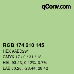 Color code: RGB 174 210 145 | qconv.com