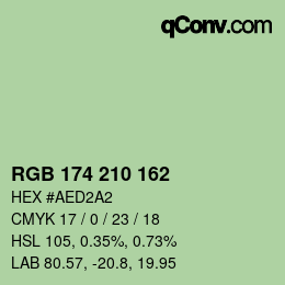 Color code: RGB 174 210 162 | qconv.com