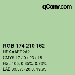 Color code: RGB 174 210 162 | qconv.com