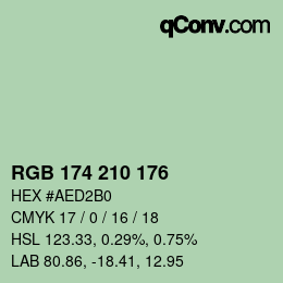 Color code: RGB 174 210 176 | qconv.com