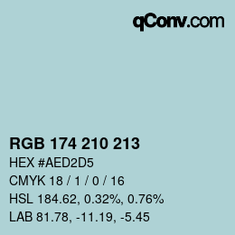 Color code: RGB 174 210 213 | qconv.com