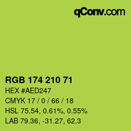 Color code: RGB 174 210 71 | qconv.com