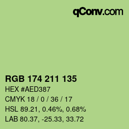 Color code: RGB 174 211 135 | qconv.com