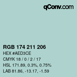 Color code: RGB 174 211 206 | qconv.com