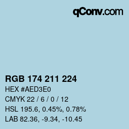 Color code: RGB 174 211 224 | qconv.com