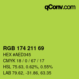 Color code: RGB 174 211 69 | qconv.com
